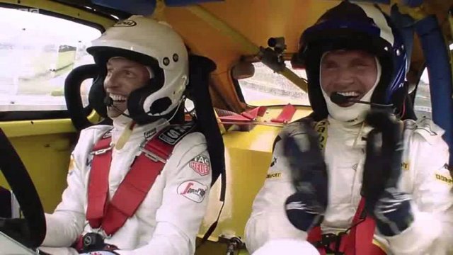 BBC F1 2015: Jenson Button and David Coulthard doing Rallycross