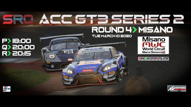 AMR V8 Vantage GT3 - Misano - ACC - SimRacingOnline.co.uk ( 2nd part wet race)