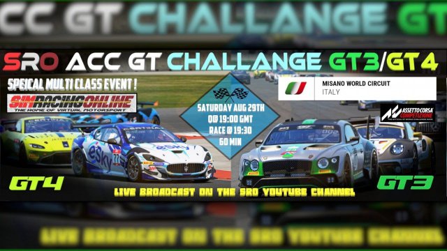 SimRacingOnline | GT3/GT4 Multiclass Special Event | Misano