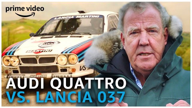 Clarkson z'n Favoriete Rally Battle: 1983 Audi Quattro VS. Lancia 037 | Amazon Prime Video NL